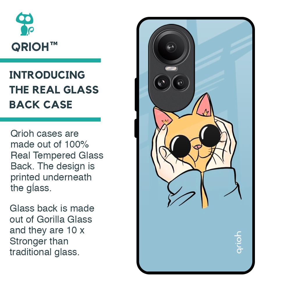 Adorable Cute Kitty Glass Case For Oppo Reno10 Pro 5G