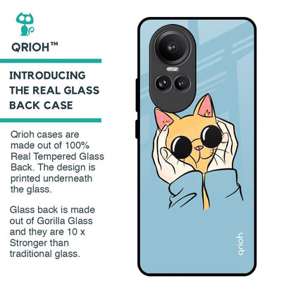 Adorable Cute Kitty Glass Case For Oppo Reno10 Pro 5G