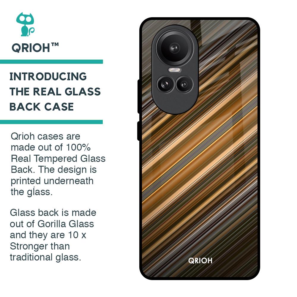 Diagonal Slash Pattern Glass Case for Oppo Reno10 Pro 5G