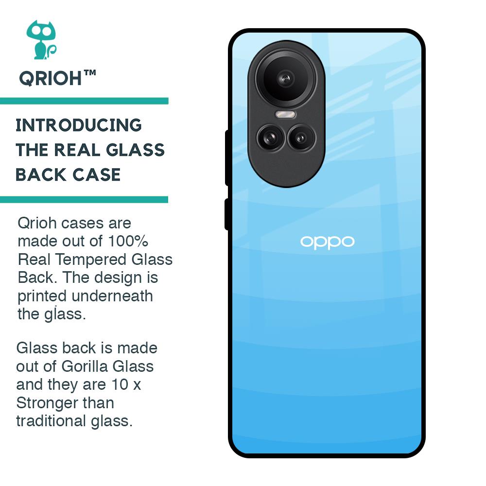 Wavy Blue Pattern Glass Case for Oppo Reno10 Pro 5G