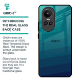 Green Triangle Pattern Glass Case for Oppo Reno10 Pro 5G