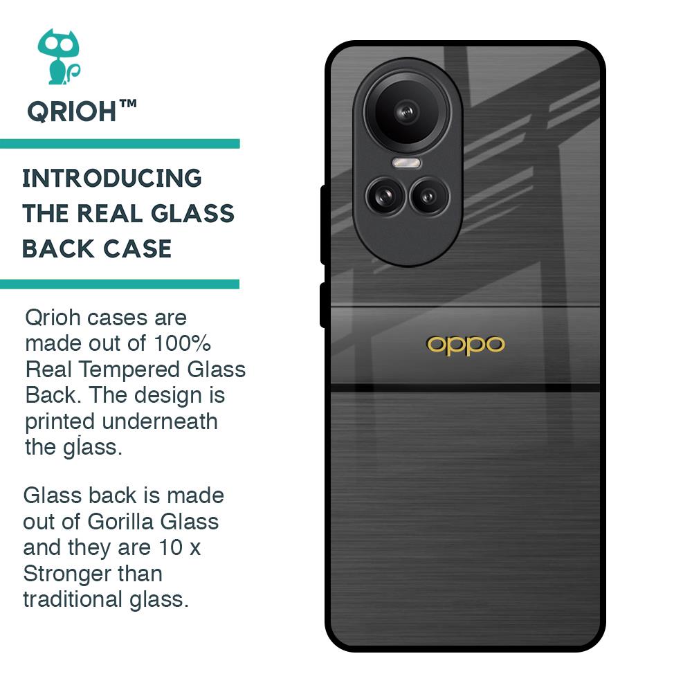 Grey Metallic Glass Case For Oppo Reno10 Pro 5G