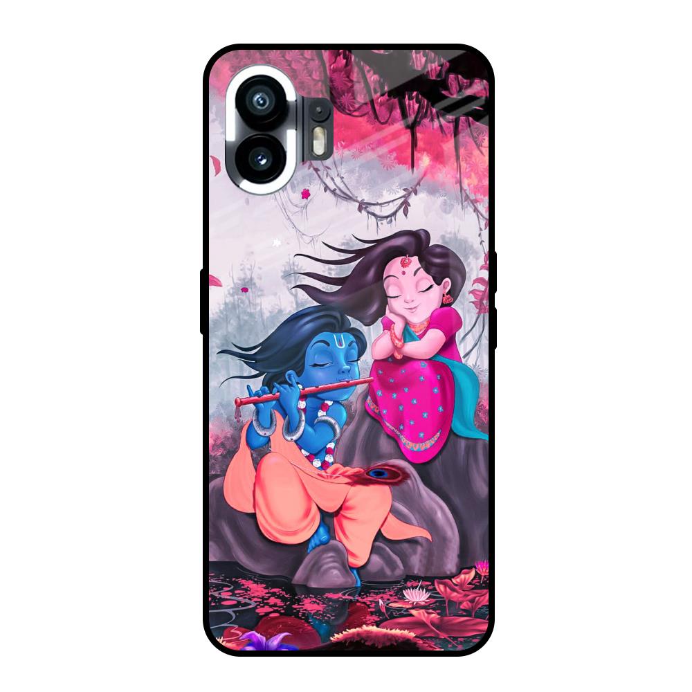 Radha Krishna Art Nothing Phone 2 Glass Back Cover Online