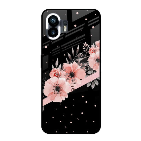 Floral Black Band Nothing Phone 2 Glass Back Cover Online