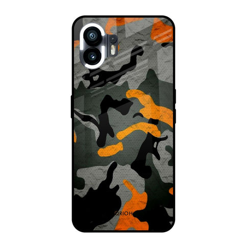 Camouflage Orange Nothing Phone 2 Glass Back Cover Online