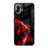 Red Angry Lion Nothing Phone 2 Glass Back Cover Online