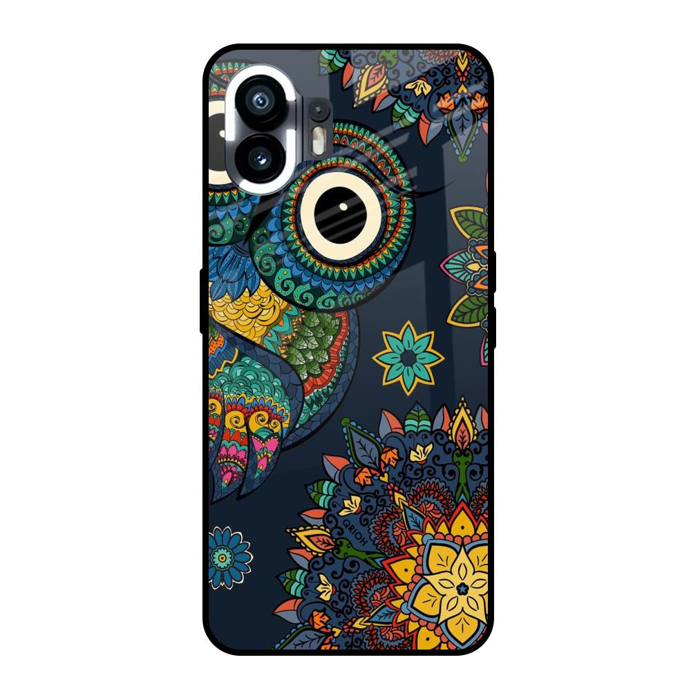 Owl Art Nothing Phone 2 Glass Back Cover Online