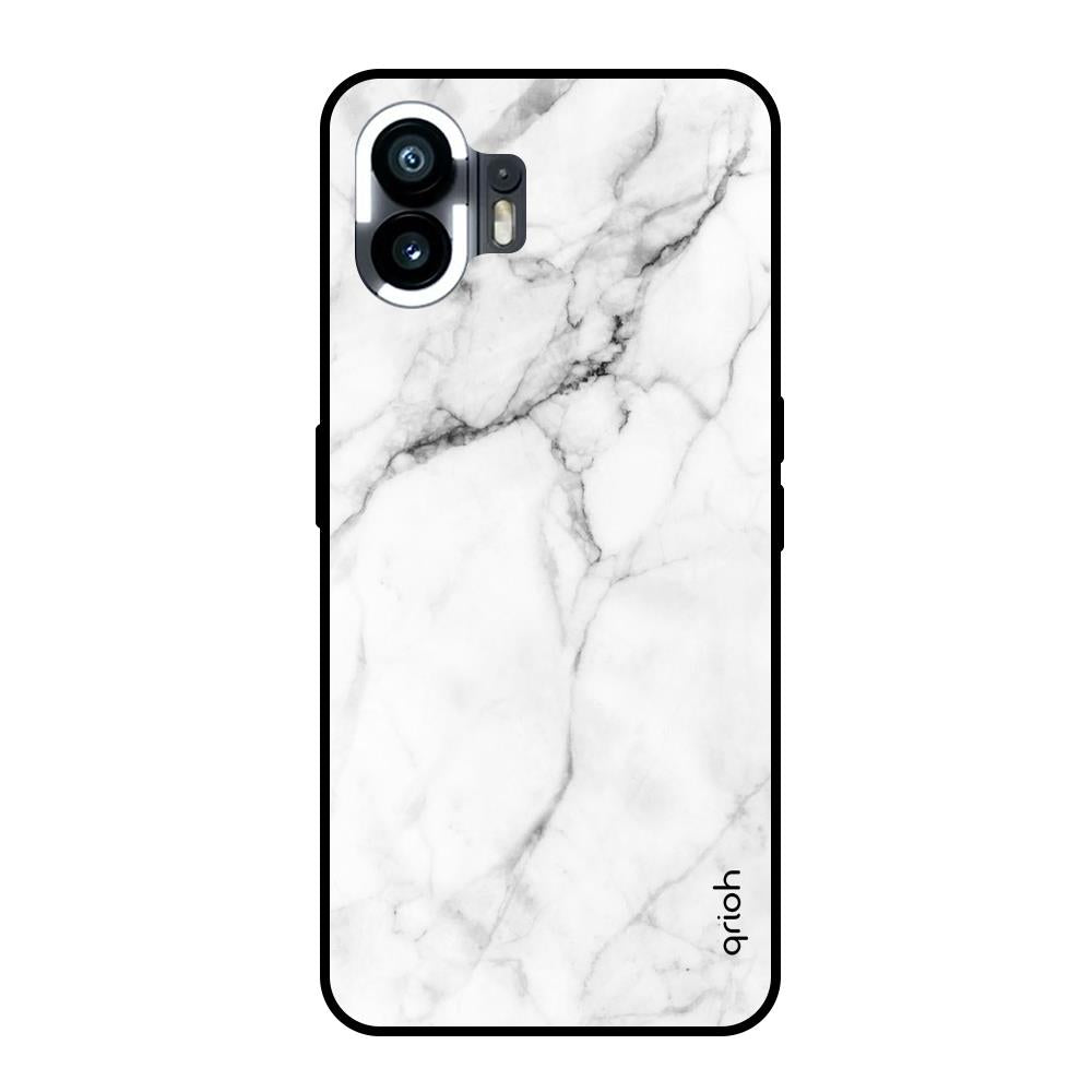 Modern White Marble Nothing Phone 2 Glass Back Cover Online