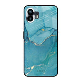 Blue Golden Glitter Nothing Phone 2 Glass Back Cover Online