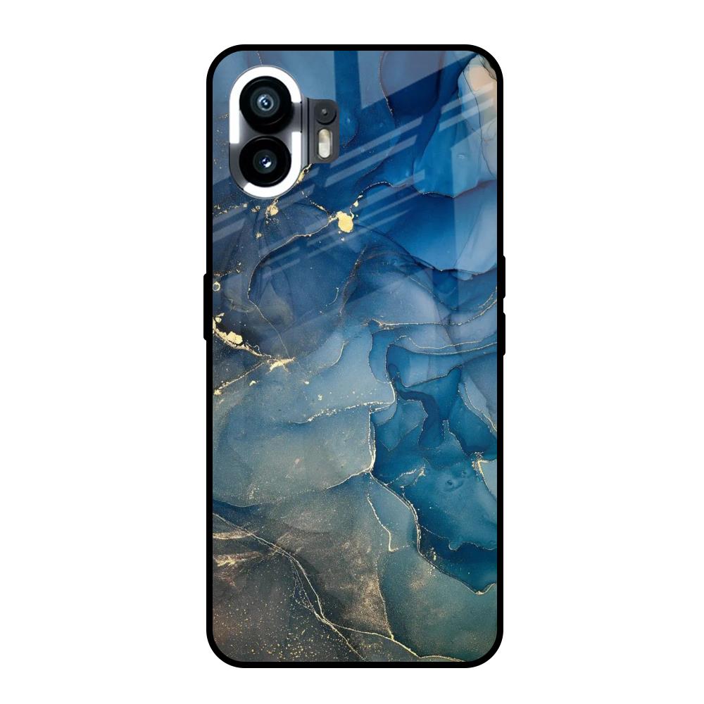 Blue Cool Marble Nothing Phone 2 Glass Back Cover Online