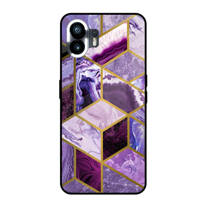 Purple Rhombus Marble Nothing Phone 2 Glass Back Cover Online