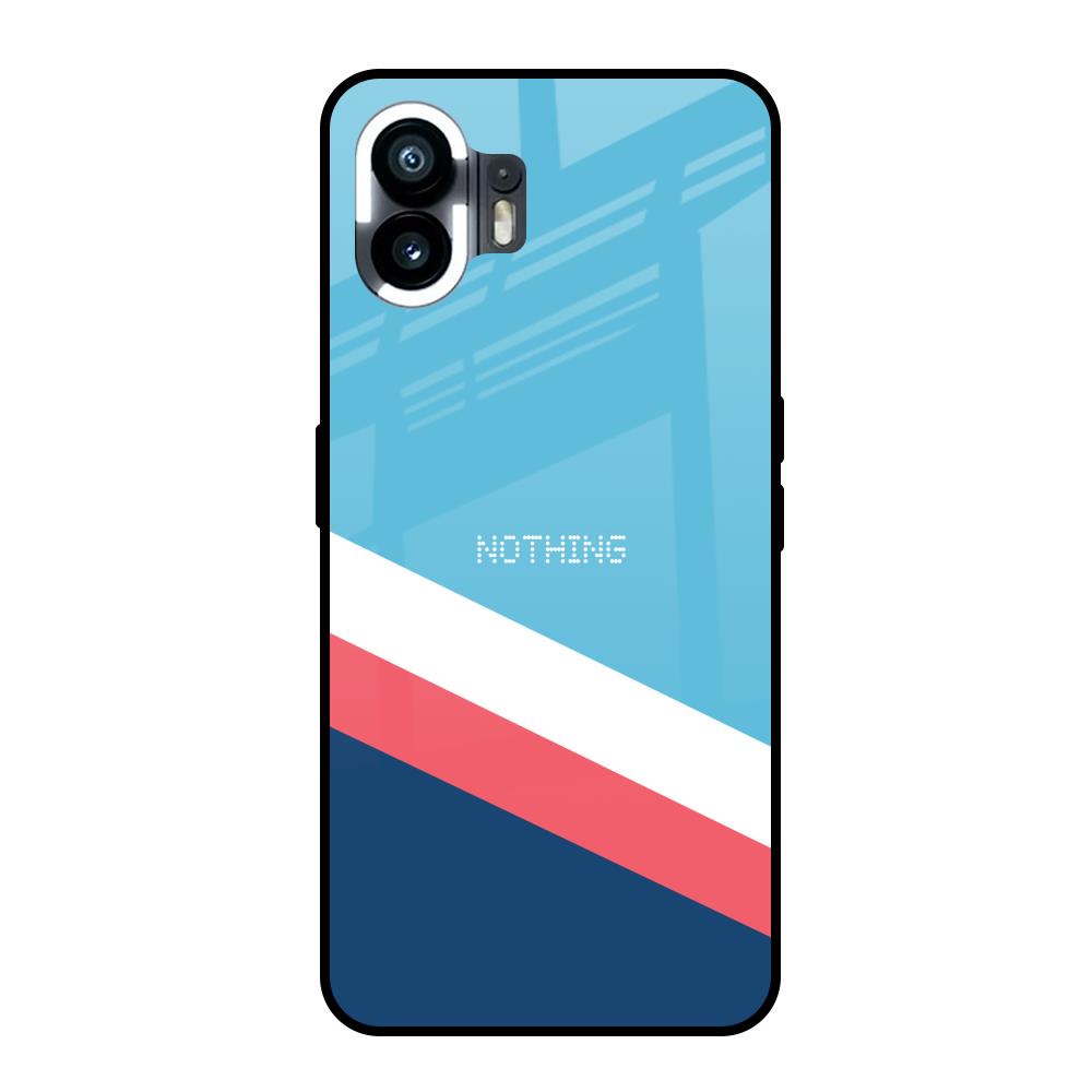 Pink & White Stripes Nothing Phone 2 Glass Back Cover Online