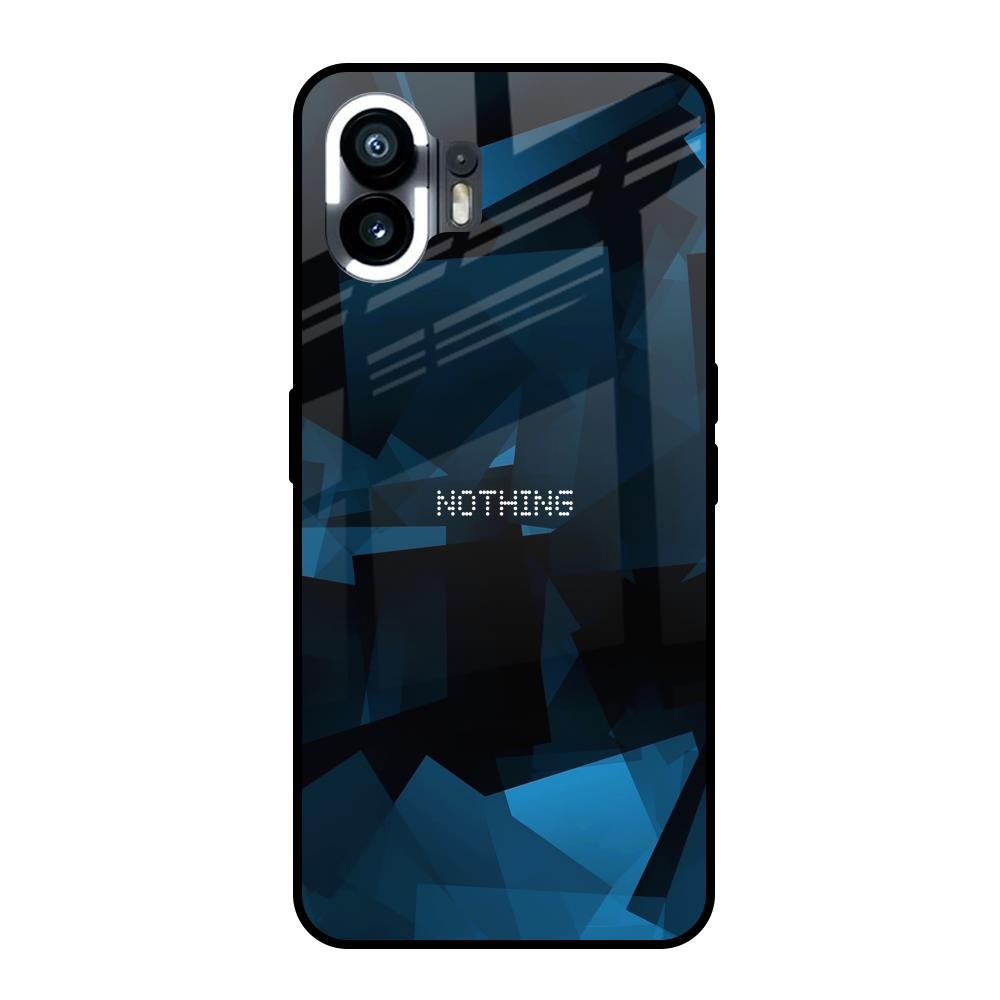 Polygonal Blue Box Nothing Phone 2 Glass Back Cover Online
