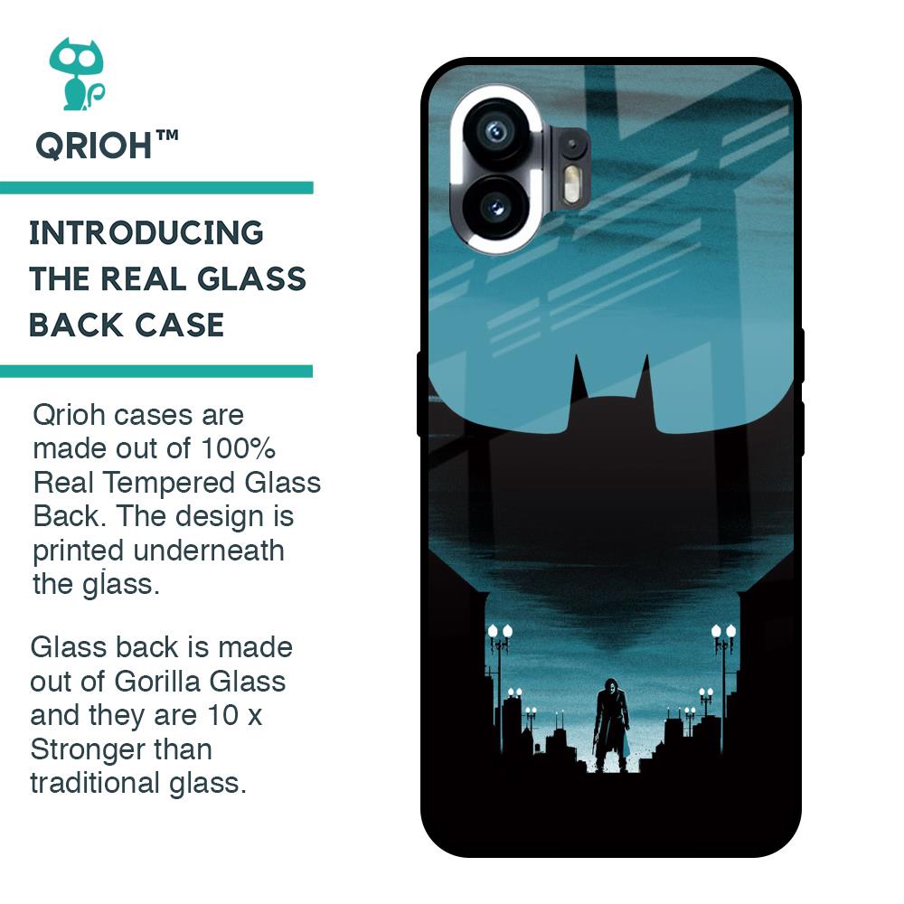 Cyan Bat Glass Case for Nothing Phone 2