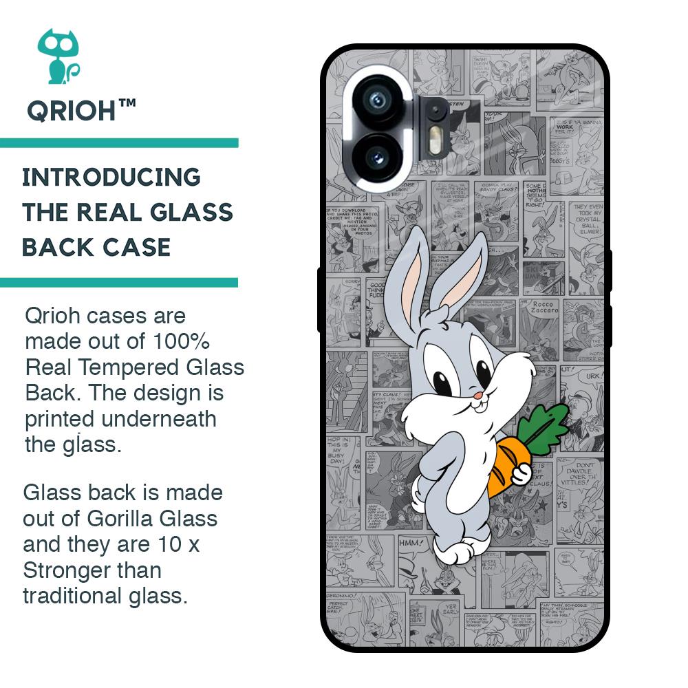 Cute Baby Bunny Glass Case for Nothing Phone 2