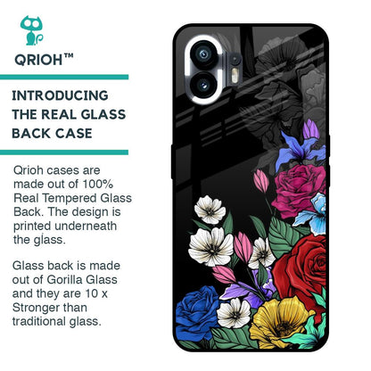 Rose Flower Bunch Art Glass Case for Nothing Phone 2