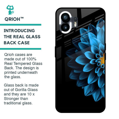 Half Blue Flower Glass Case for Nothing Phone 2