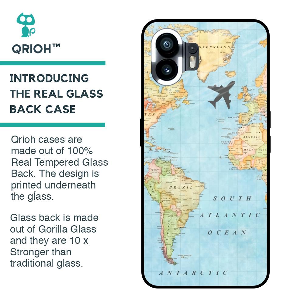 Travel Map Glass Case for Nothing Phone 2