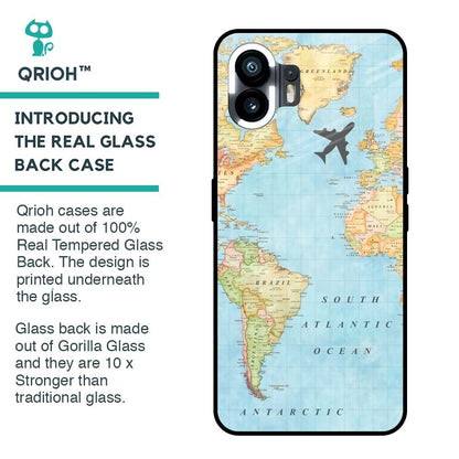 Travel Map Glass Case for Nothing Phone 2