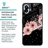 Floral Black Band Glass Case For Nothing Phone 2