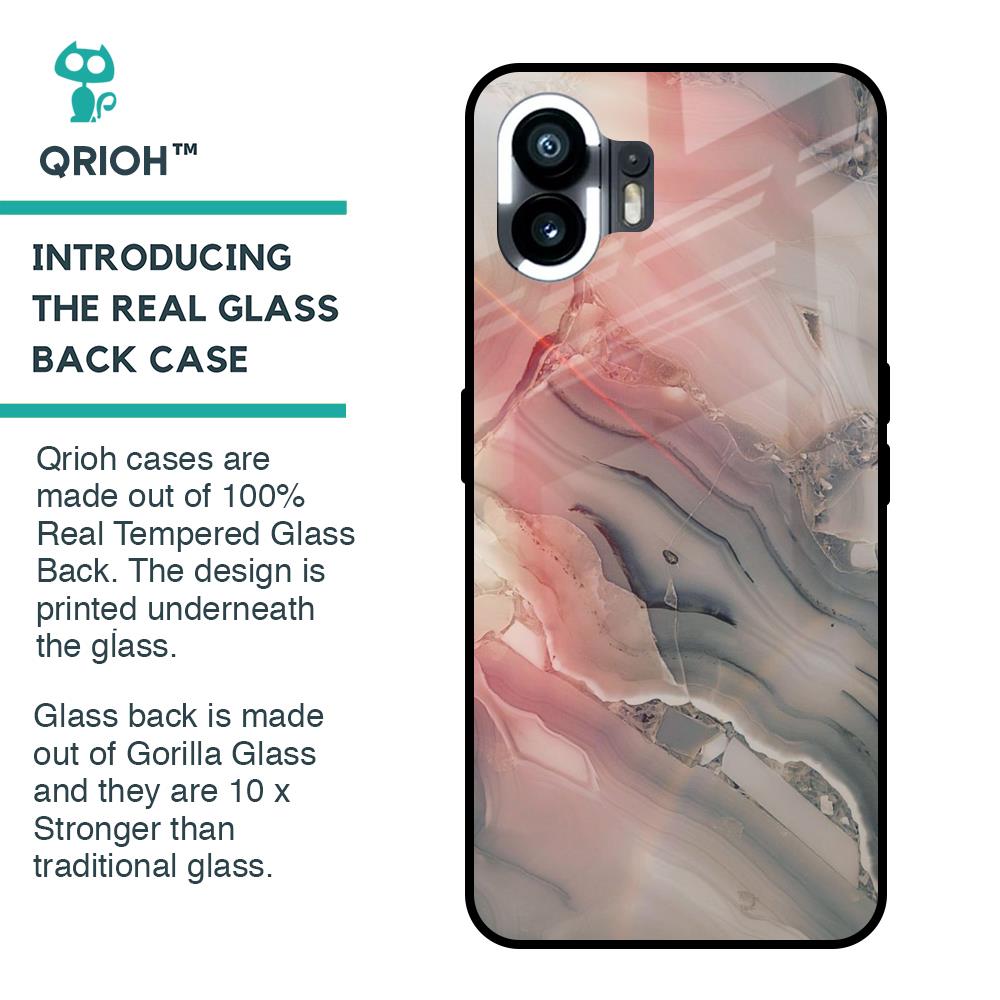 Pink And Grey Marble Glass Case For Nothing Phone 2