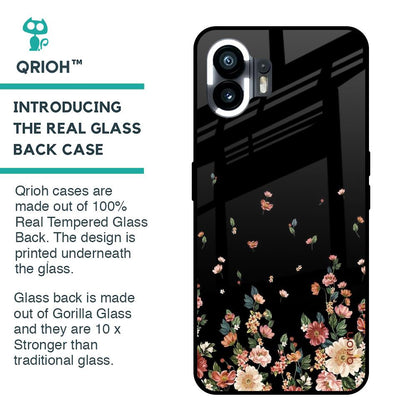 Floating Floral Print Glass Case for Nothing Phone 2