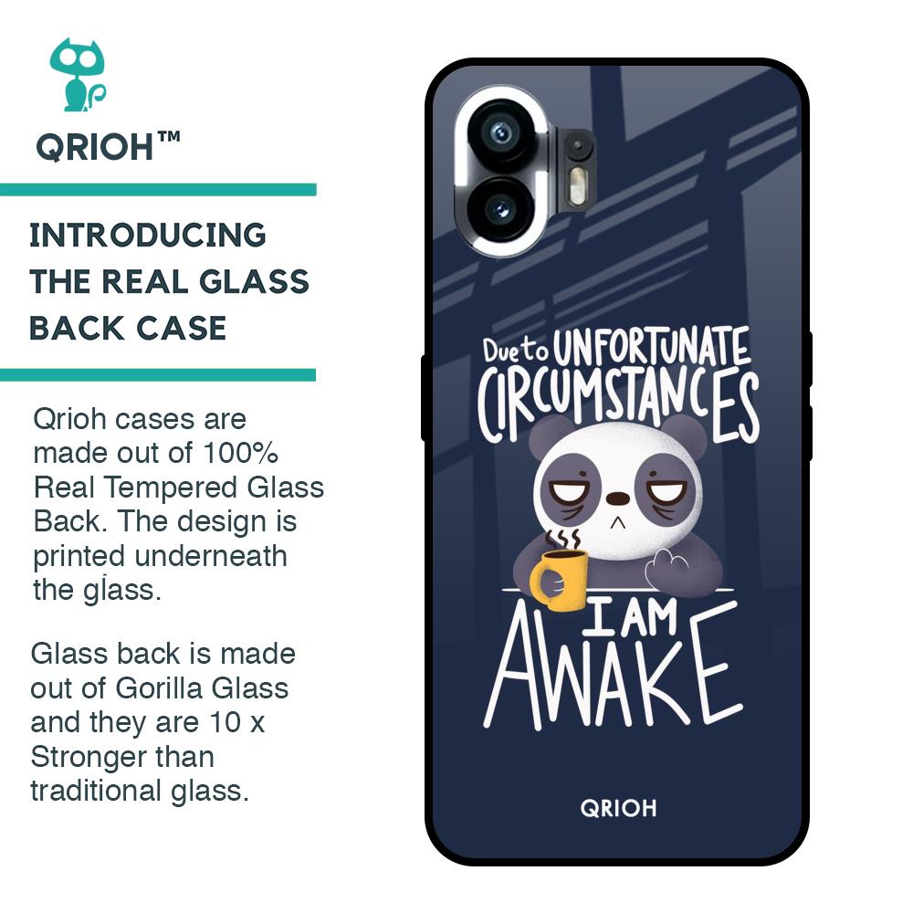Struggling Panda Glass Case for Nothing Phone 2