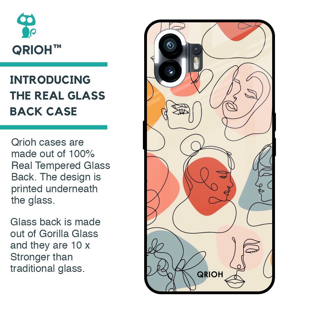 Abstract Faces Glass Case for Nothing Phone 2