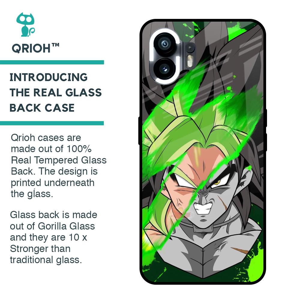 Anime Green Splash Glass Case for Nothing Phone 2