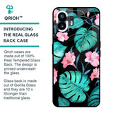 Tropical Leaves & Pink Flowers Glass case for Nothing Phone 2