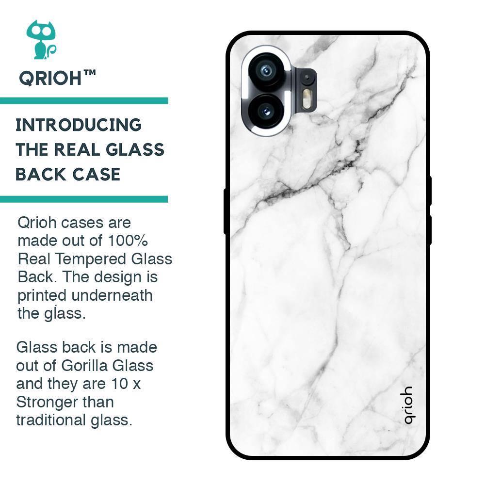 Modern White Marble Glass case for Nothing Phone 2