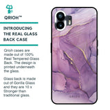 Purple Gold Marble Glass Case for Nothing Phone 2