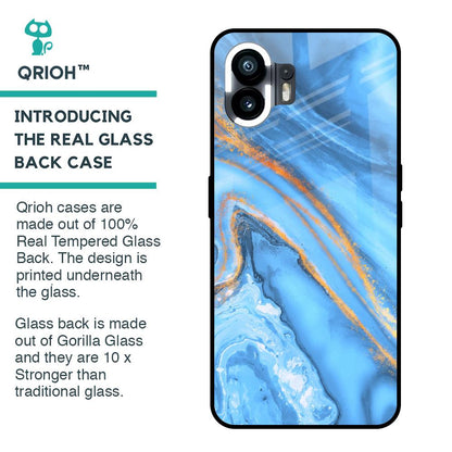 Vibrant Blue Marble Glass Case for Nothing Phone 2