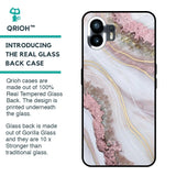 Pink & Gold Gllitter Marble Glass Case for Nothing Phone 2