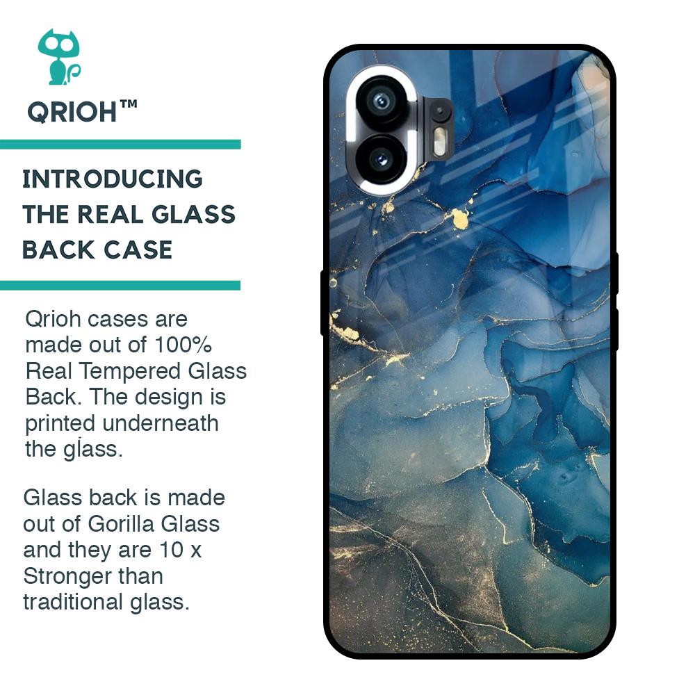 Blue Cool Marble Glass Case for Nothing Phone 2