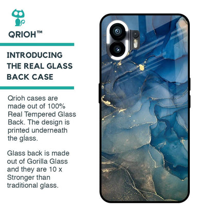Blue Cool Marble Glass Case for Nothing Phone 2