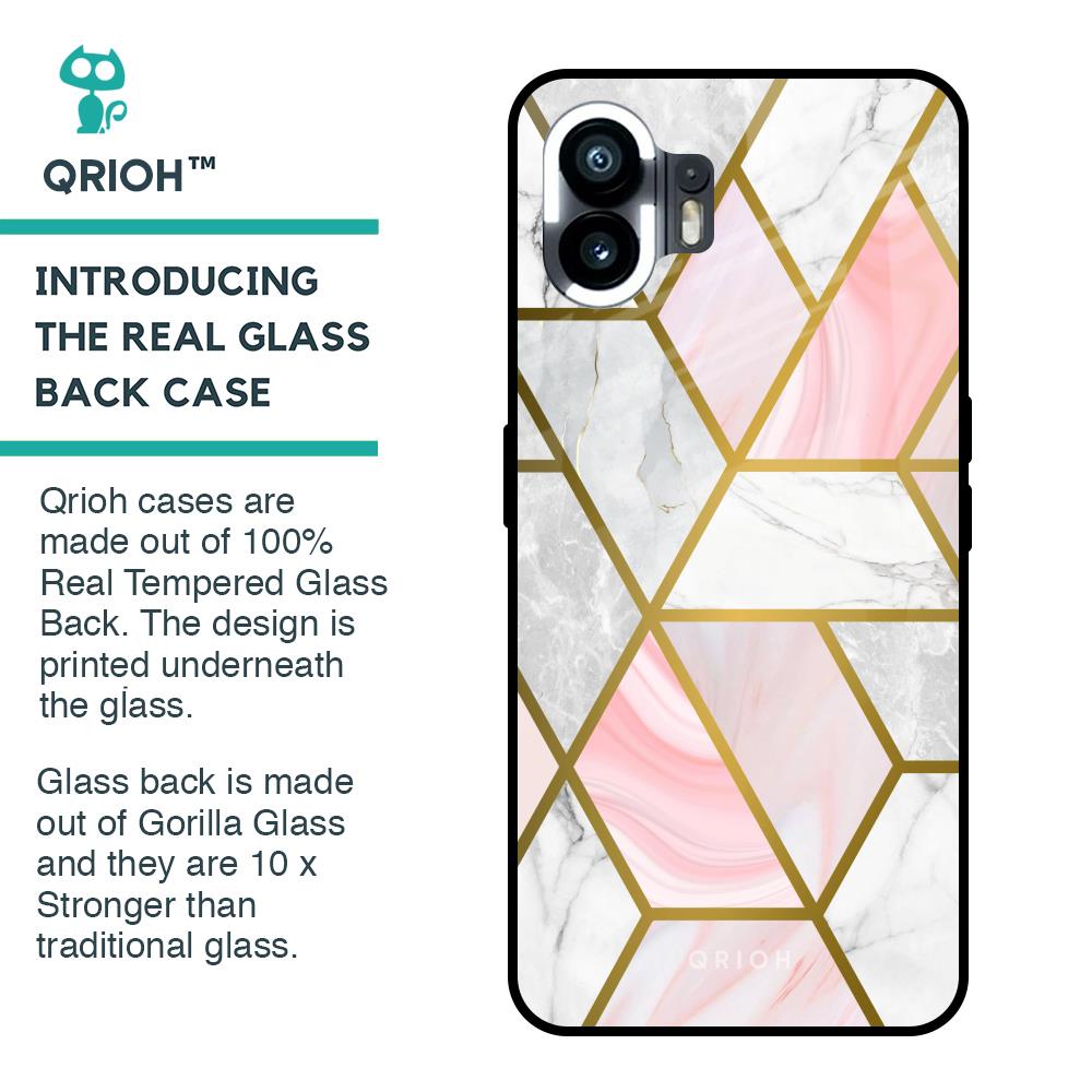 Geometrical Marble Glass Case for Nothing Phone 2