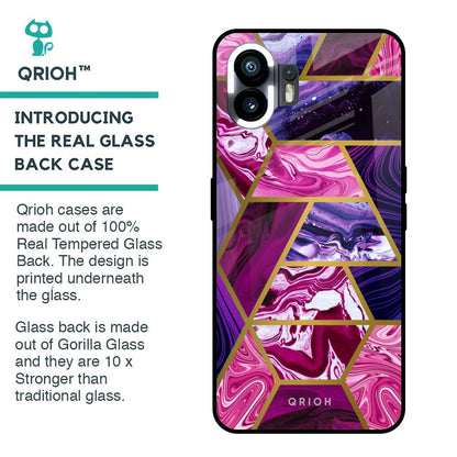 Electroplated Geometric Marble Glass Case for Nothing Phone 2