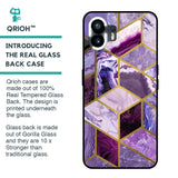 Purple Rhombus Marble Glass Case for Nothing Phone 2