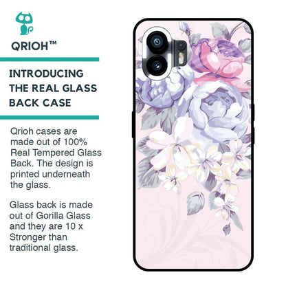Elegant Floral Glass case for Nothing Phone 2