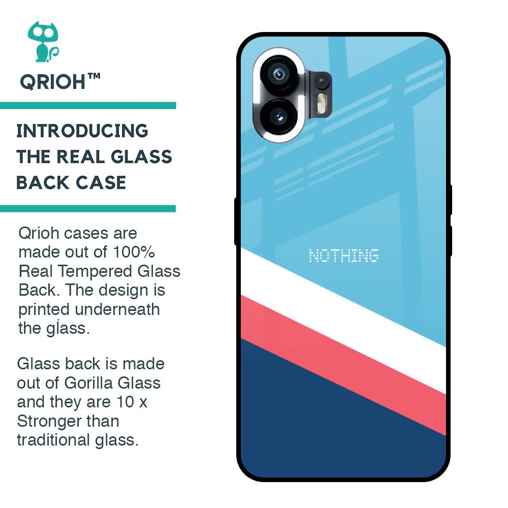 Pink & White Stripes Glass Case For Nothing Phone 2