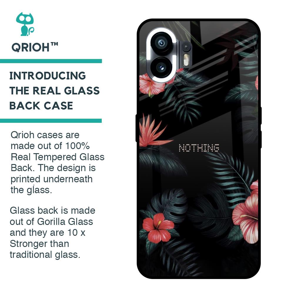Tropical Art Flower Glass Case for Nothing Phone 2