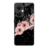 Floral Black Band OnePlus Nord CE 3 5G Glass Back Cover Online