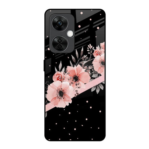 Floral Black Band OnePlus Nord CE 3 5G Glass Back Cover Online