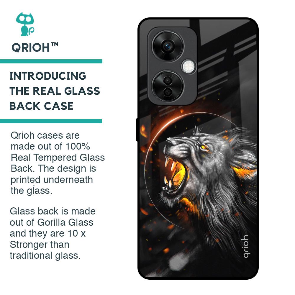 Aggressive Lion Glass Case for OnePlus Nord CE 3 5G