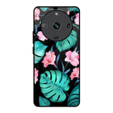 Tropical Leaves & Pink Flowers Realme Narzo 60 5G Glass Back Cover Online