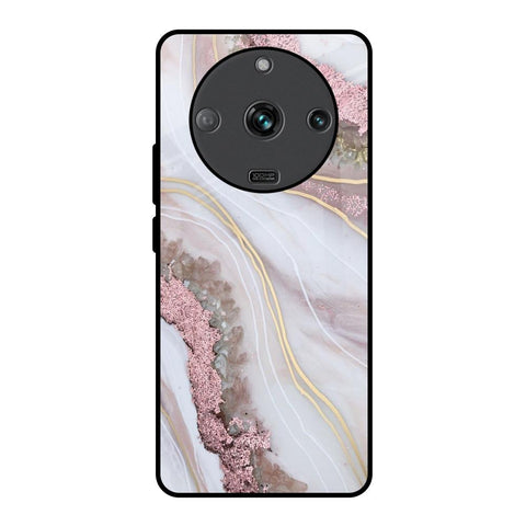 Pink & Gold Gllitter Marble Realme Narzo 60 5G Glass Back Cover Online