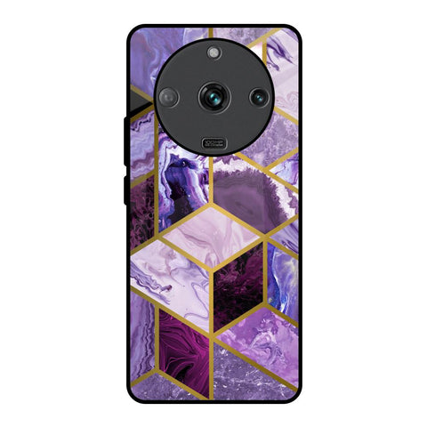 Purple Rhombus Marble Realme Narzo 60 5G Glass Back Cover Online