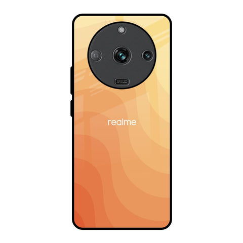 Orange Curve Pattern Realme Narzo 60 5G Glass Back Cover Online