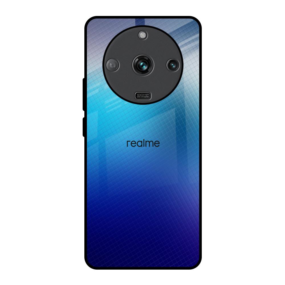 Blue Rhombus Pattern Realme Narzo 60 5G Glass Back Cover Online